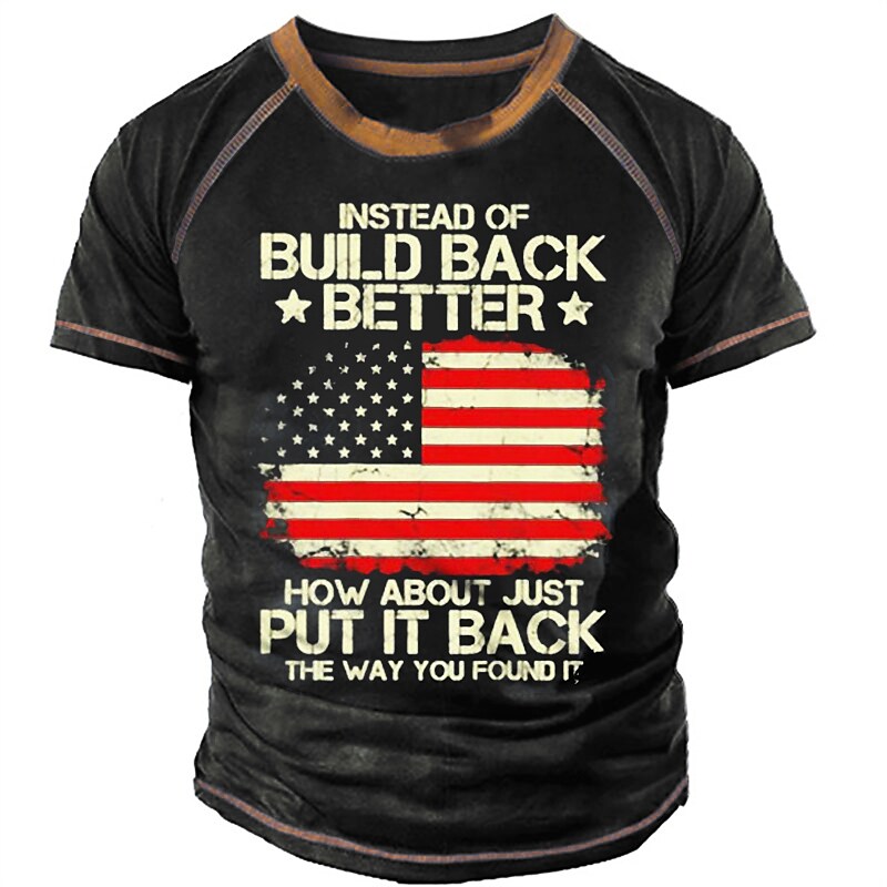 Men's T shirt 3D Print Graphic Flag