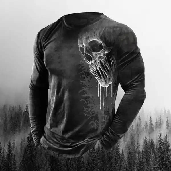 Men's Outdoor Retro Skull Head Comfortable T-Shirt