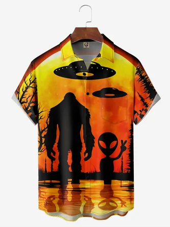 Rhyvra Alien Chest Pocket Short Sleeve Shirt