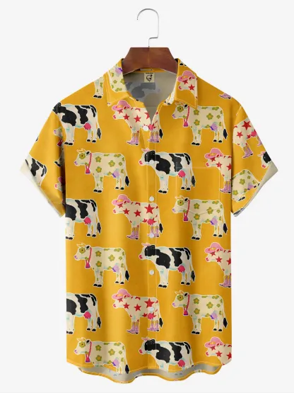 Vintage Western Cow Shirt By Andreea Dumuta