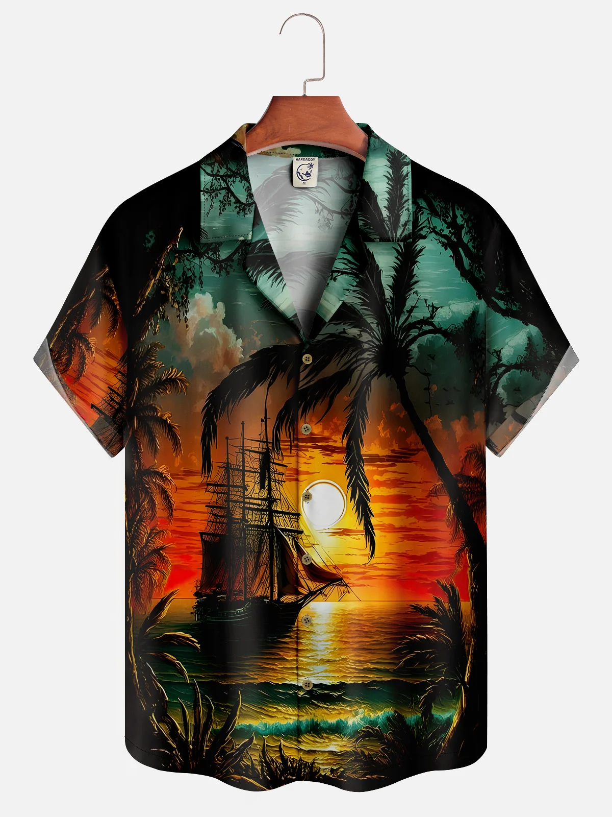 Rhyvra Coconut Tree Short Sleeve Hawaiian Shirt
