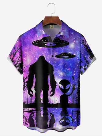 Rhyvra Alien Chest Pocket Short Sleeve Shirt