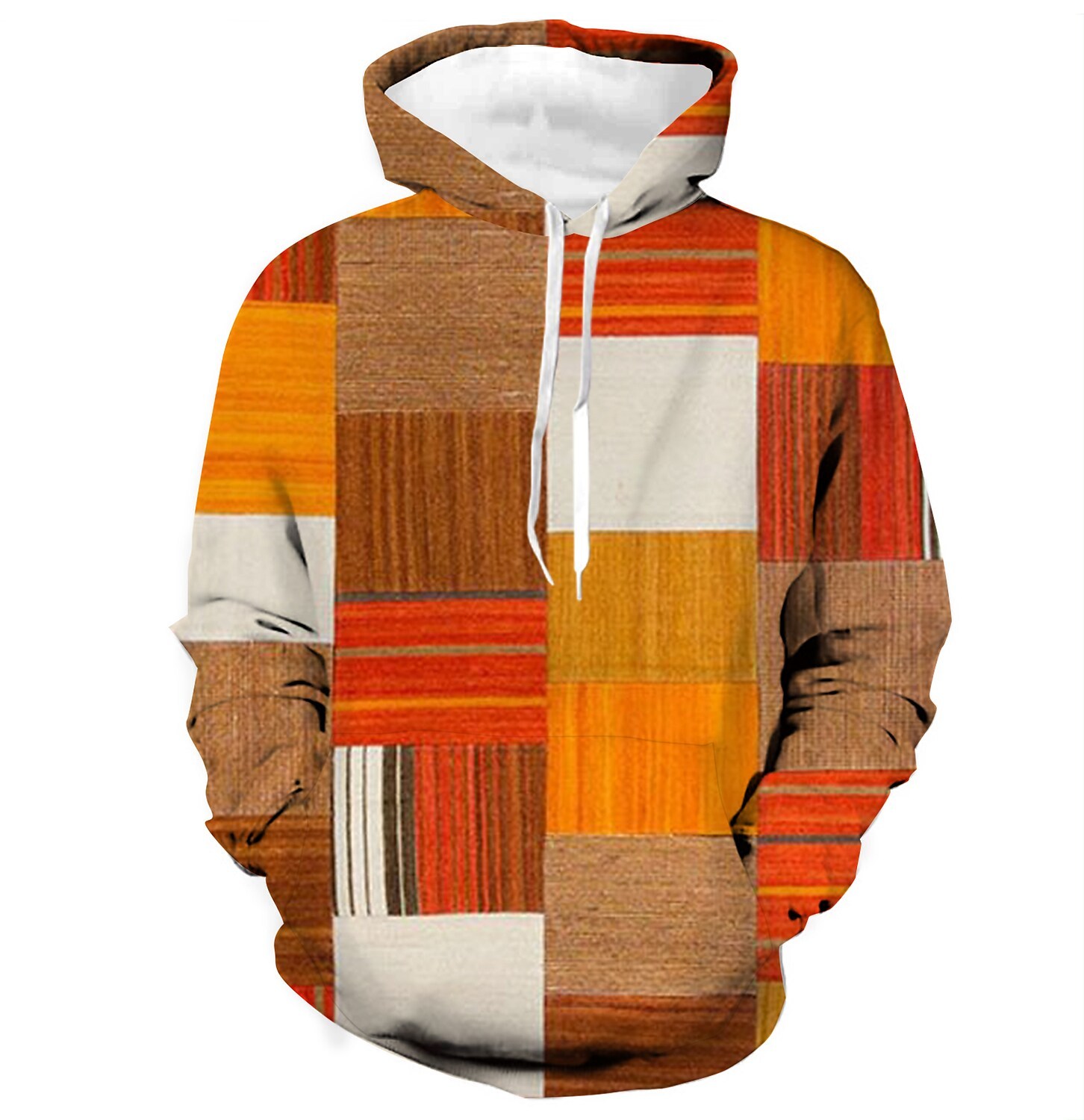 Men's Plaid Graphic Color Block Casual Daily Casual Long Sleeve Hoodie Pullover