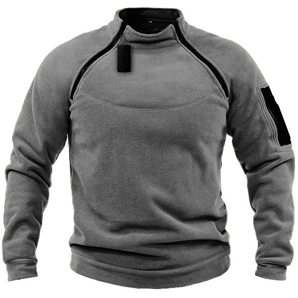 Men's Sweatshirt Solid Color Turndown Casual Daily Button-Down Tops Casual Fashion Green Black Gray