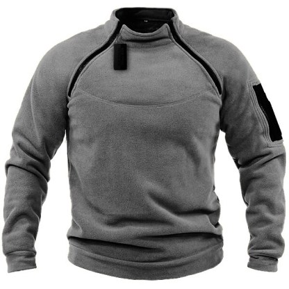 Men's Sweatshirt Solid Color Turndown Casual Daily Button-Down Tops Casual Fashion Green Black Gray