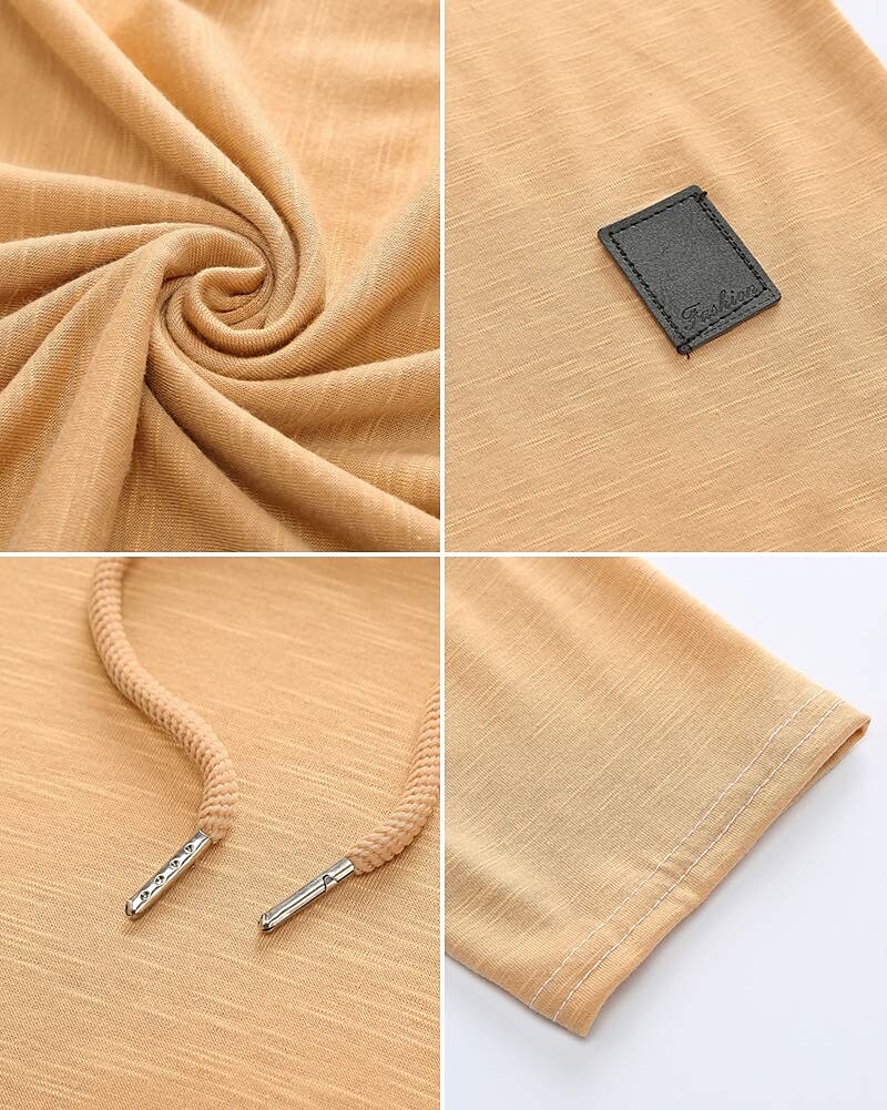 Men's Solid Color Sports & Outdoor Long Sleeve Pullover Hoodie Sweatshirt