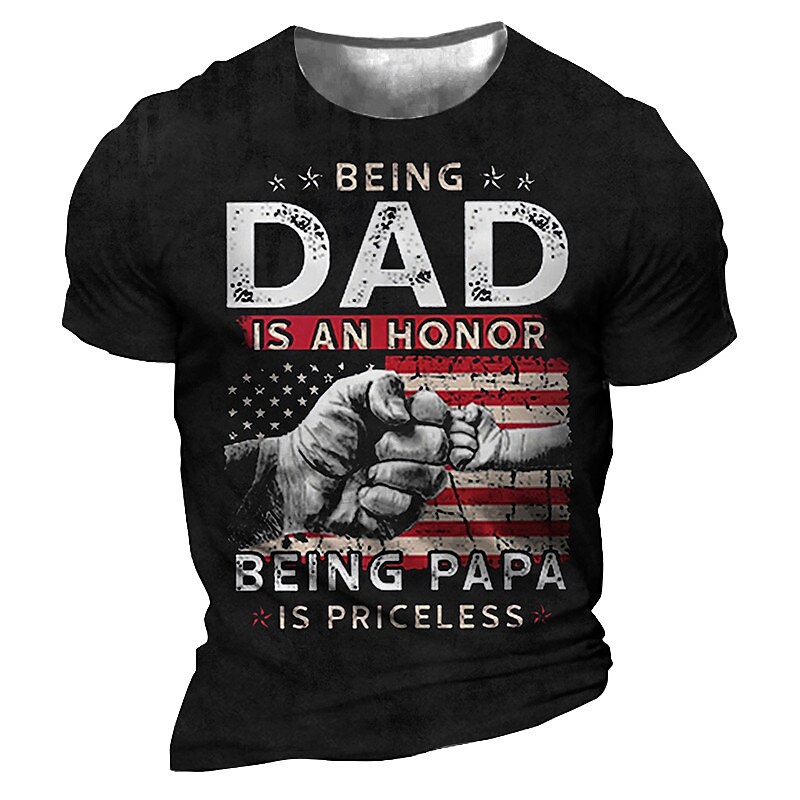 Men's 3D Print Graphic Hand Letter Crew Neck Daily Short Sleeve T-shirt