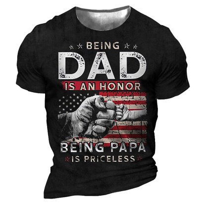 Men's 3D Print Graphic Hand Letter Crew Neck Daily Short Sleeve T-shirt