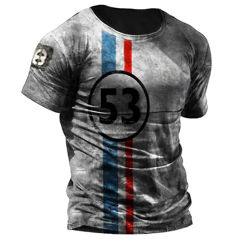 Men's T-shirt 3D Print Striped Graphic Daily Tops