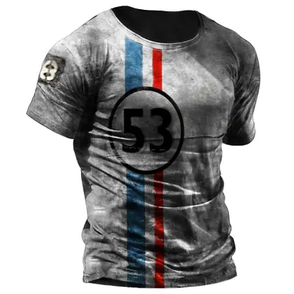 Men's T-shirt 3D Print Striped Graphic Daily Tops
