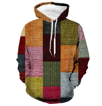 Men's Plaid Graphic Color Block Casual Daily Casual Long Sleeve Hoodie Pullover