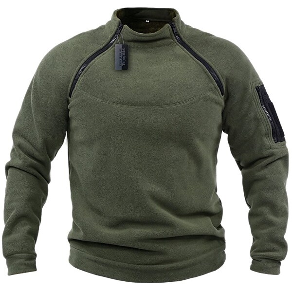 Men's Sweatshirt Solid Color Turndown Casual Daily Button-Down Tops Casual Fashion Green Black Gray