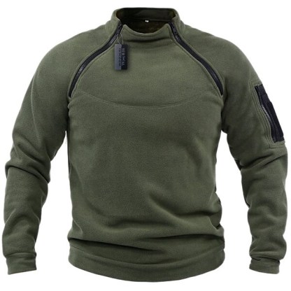 Men's Sweatshirt Solid Color Turndown Casual Daily Button-Down Tops Casual Fashion Green Black Gray