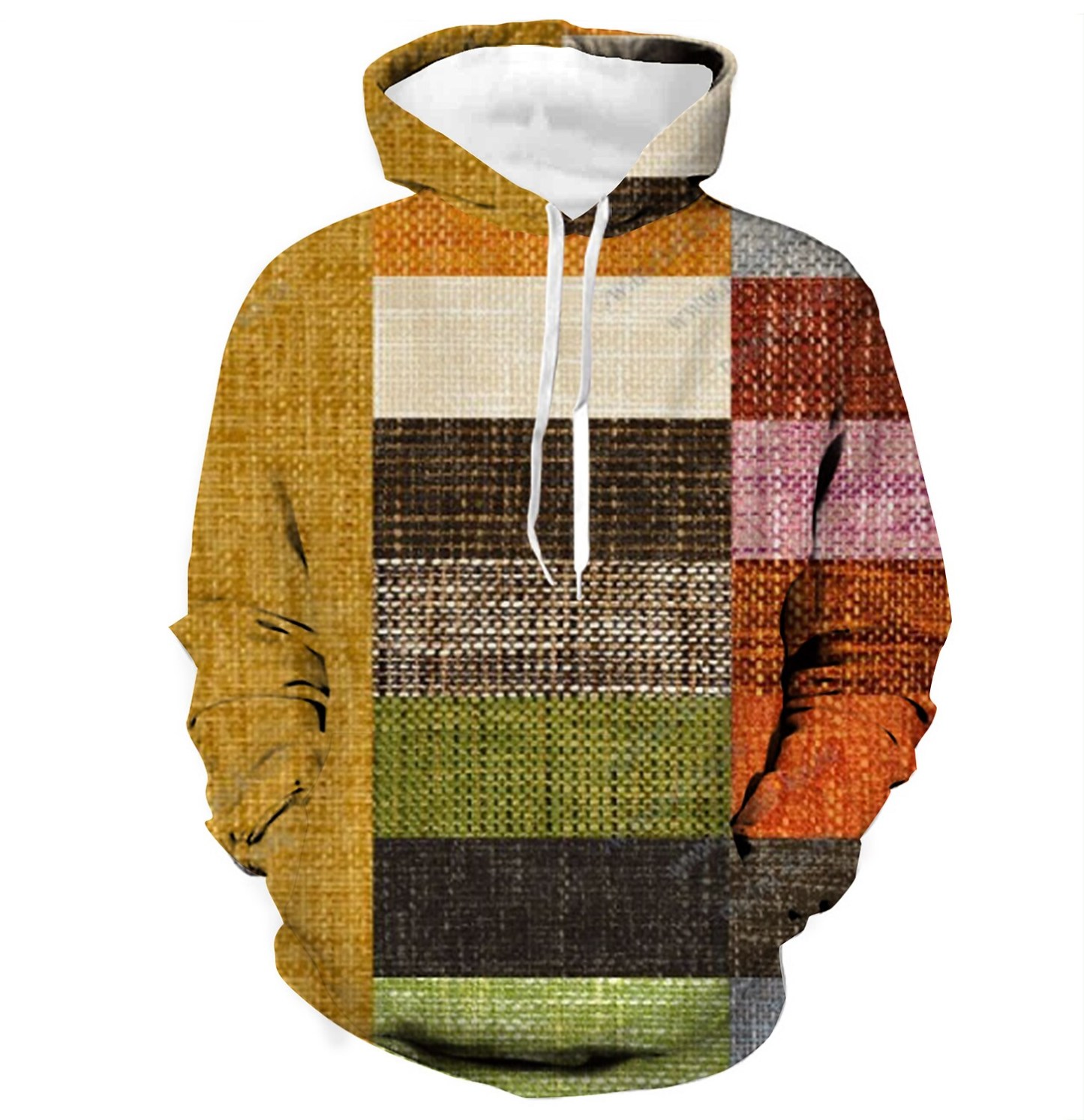 Men's Plaid Graphic Color Block Casual Daily Casual Long Sleeve Hoodie