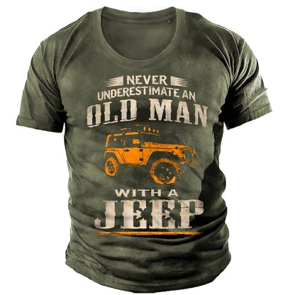 Men's 3D Print Graphic Car Letter  T-shirt