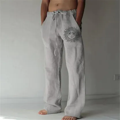 Men's Fashion Straight Elastic Design Print Pants