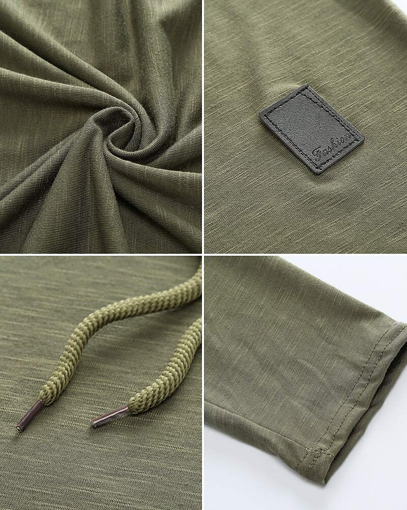 Men's Solid Color Sports & Outdoor Long Sleeve Pullover Hoodie Sweatshirt