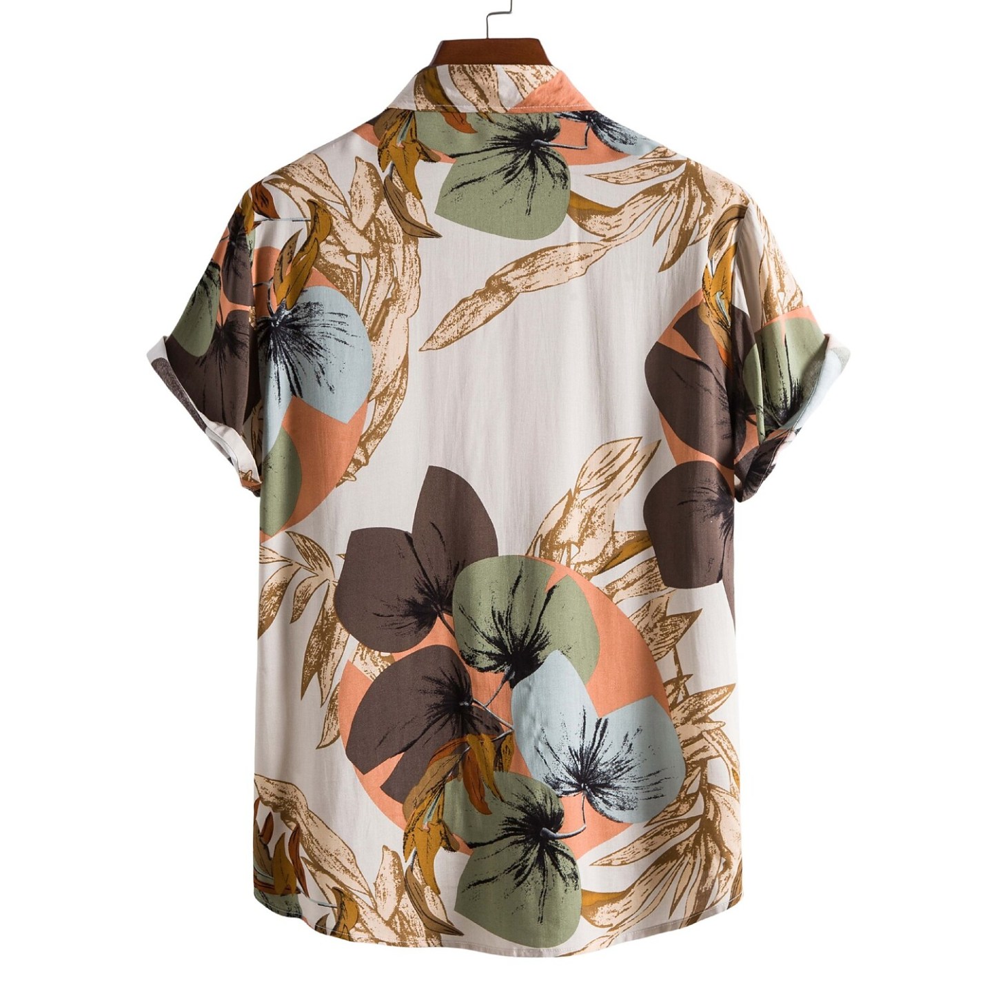 Men's Casual Flowers Print Short Sleeve T-Shirt