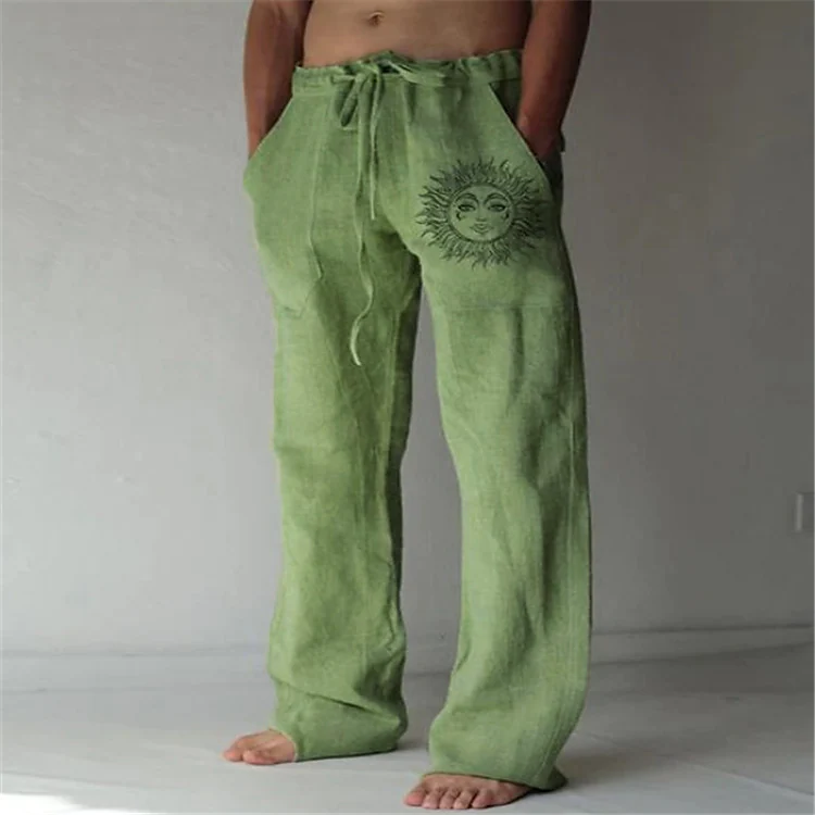 Men's Fashion Straight Elastic Design Print Pants