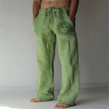 Men's Fashion Straight Elastic Design Print Pants