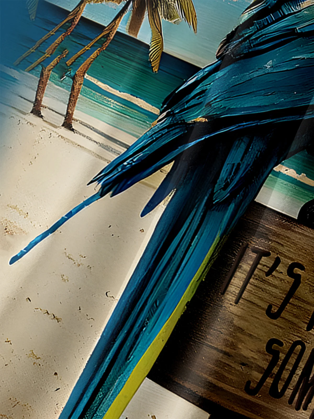 Hardaddy Lake Blue Parrot Cocktail Regular Fit Chest Pocket Short Sleeve Hawaiian Shirt