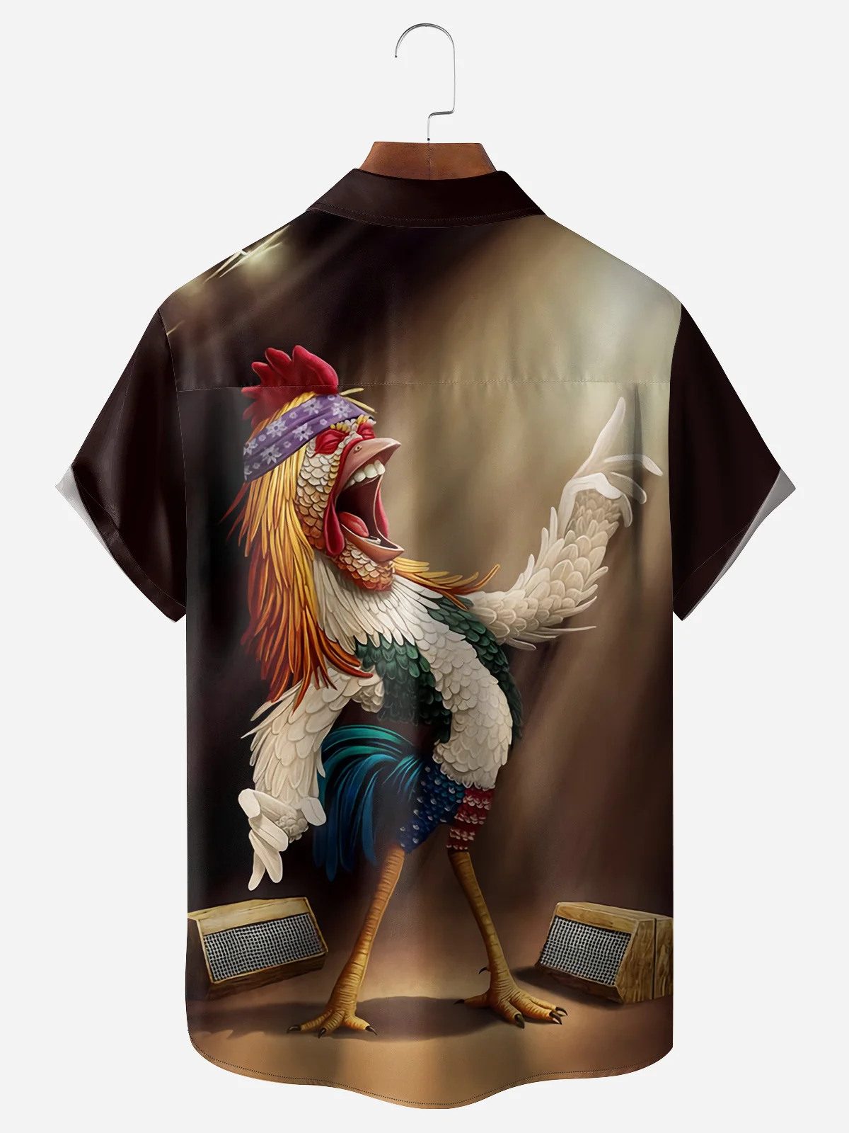 Rhyvra Rooster Chest Pocket Short Sleeves Casual Shirts