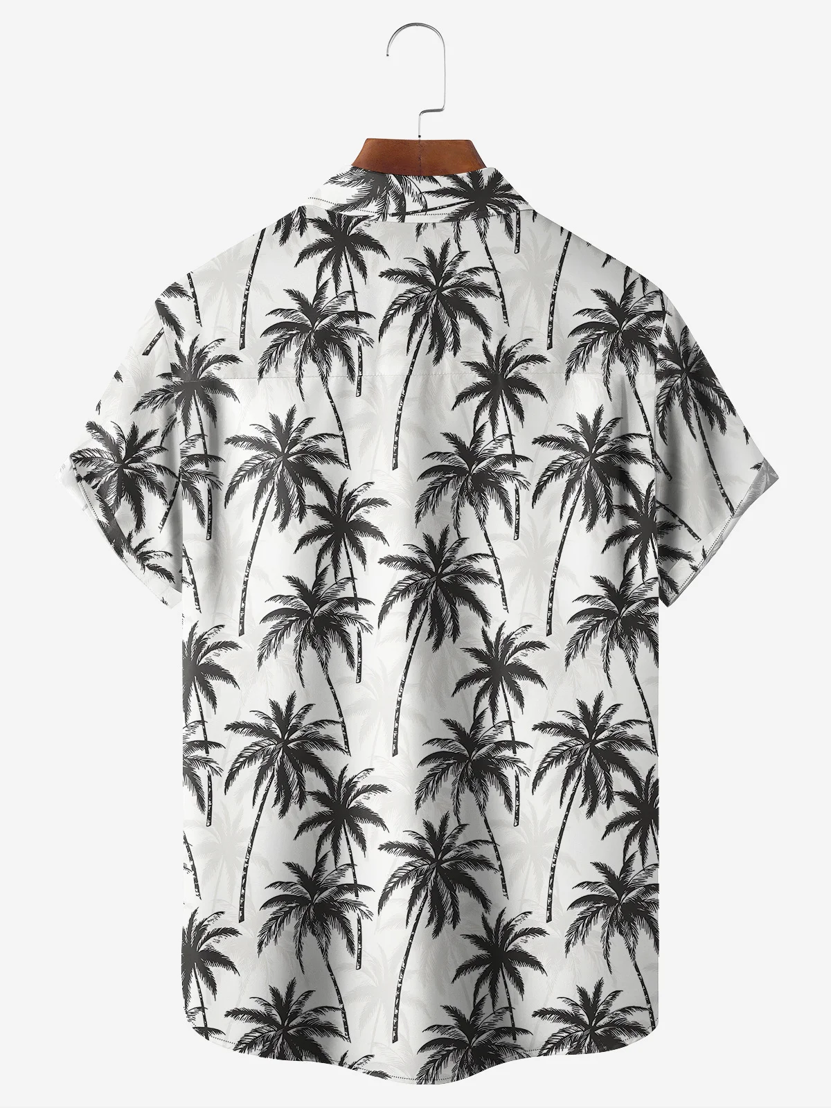 Rhyvra Coconut Tree Chest Pocket Short Sleeve Hawaiian Shirt