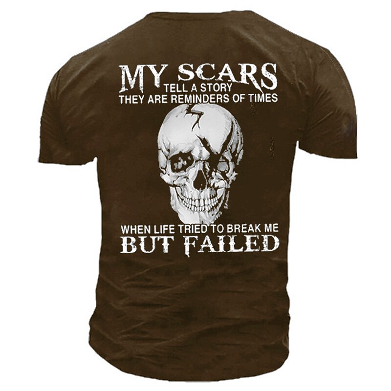 Men's T-shirt  3D Print Graphic Skull Short Sleeve Tops