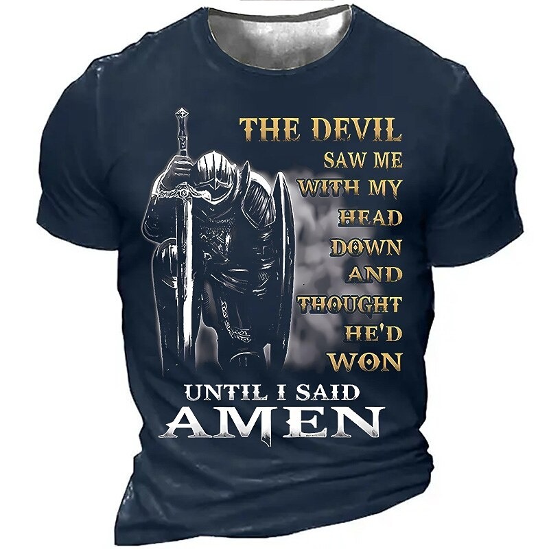 Men's Unisex Templar Cross Graphic Prints Soldier T shirt Distressed T Shirt Short Sleeve T shirt 3D Print Crew Neck Shirt Sports Designer Casual Outdoor Street Daily Light Yellow Black Yellow Summer
