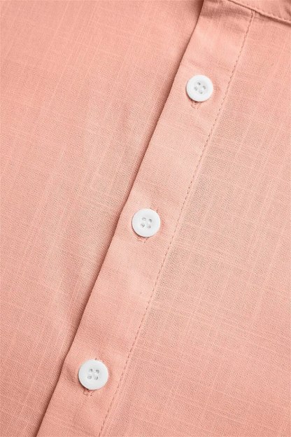 Men's Shirt Linen Shirt Band Collar Shirt Popover Shirt Summer Shirt Beach Wear Plain Casual Daily Black White Pink Green Short Sleeve Henley Summer Clothing Apparel