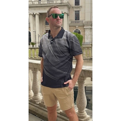 Men's Geometric Waffle Polo Shirts Golf Shirt Short Sleeve Polo Shirts Collared Shirts Business Casual Vacation Wear Formal Wear Festival Wear Buttons 3D Print Black White Yellow