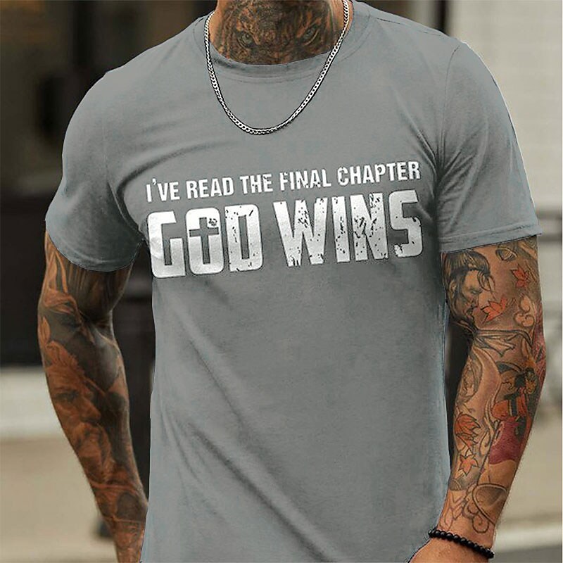 Men's T shirt Tee Hot Stamping Graphic Prints Letter Crew Neck Casual