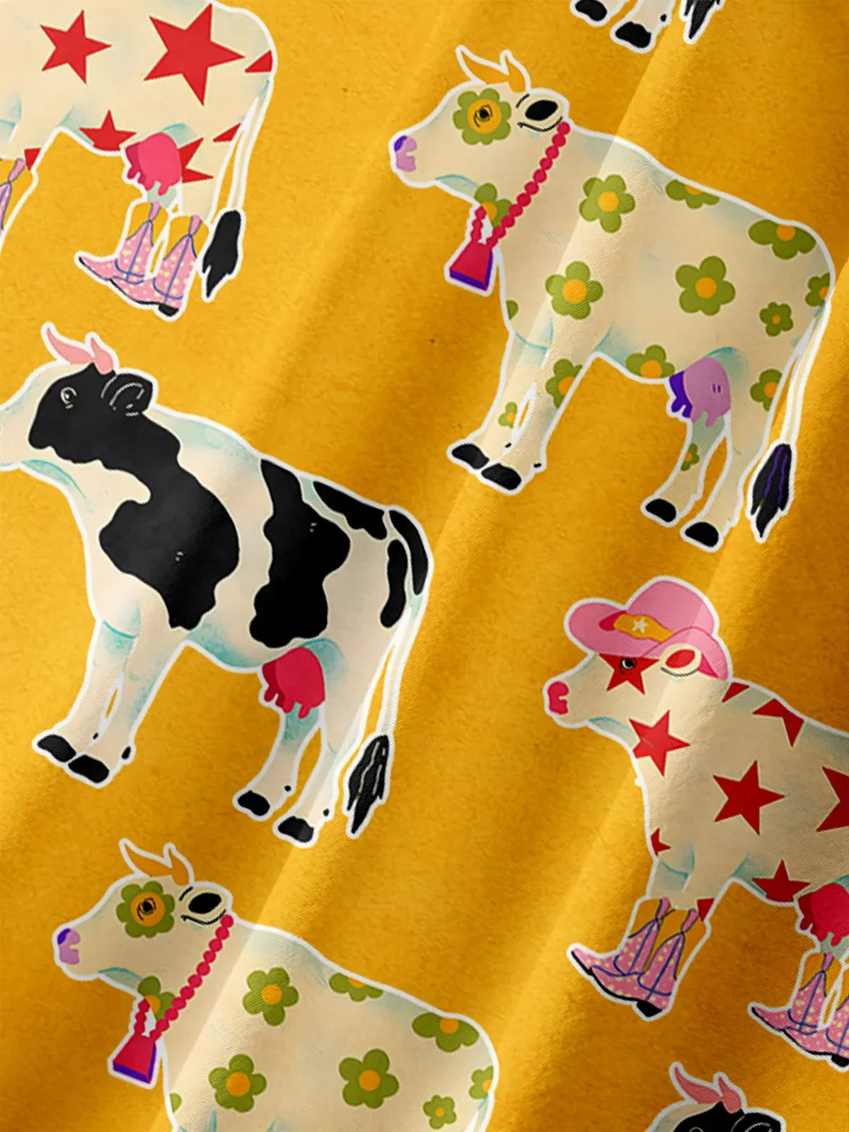 Vintage Western Cow Shirt By Andreea Dumuta