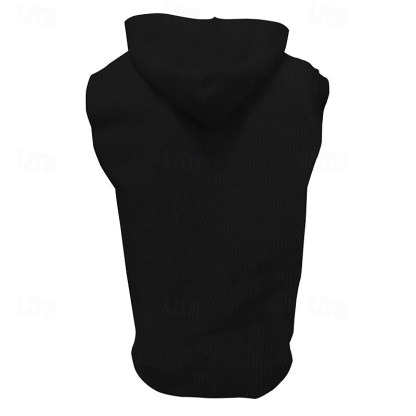 Men's Tank Top Vest Top Undershirt Sleeveless Shirt Sleeveless Hooded Summer Plain Fashion Designer Basic Jacquard Front Pocket Vacation Street Going out Black White Khaki Top Tee for Men