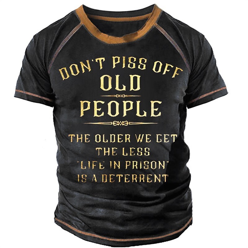 Men's T shirt Tee 3D Print Graphic Letter Crew