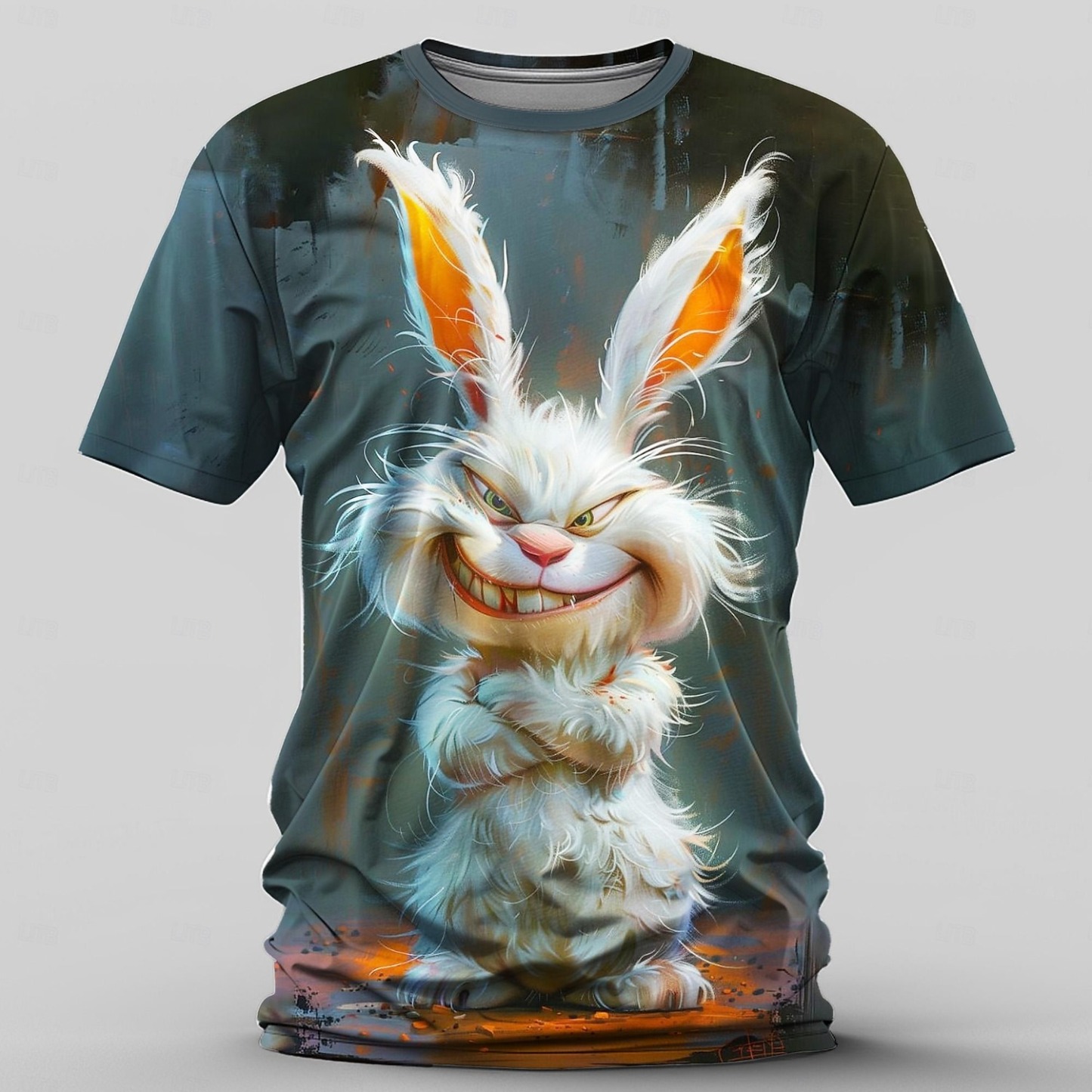 Men's Graphic Rabbit T shirt Short Sleeve T shirt 3D Print Crew Neck Shirt Retro Vintage Casual Street Style Sports Outdoor Holiday Going out Blue Brown Spring & Summer Clothing Apparel S M L XL 2XL