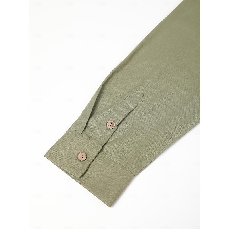 Men's Shirt Linen Shirt Calico Shirt Summer Shirt Beach Wear Plain Vacation Curise White Blue Brown Green Long Sleeve Hooded Spring & Summer Clothing Apparel