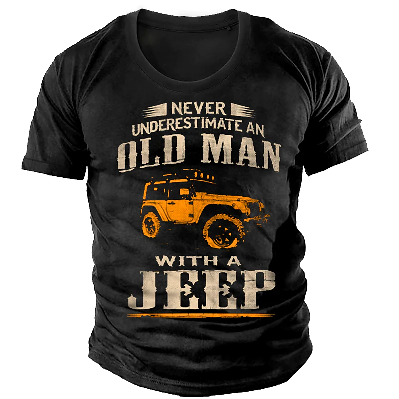 Men's 3D Print Graphic Car Letter  T-shirt