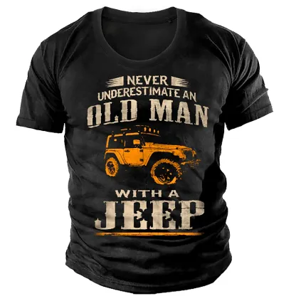 Men's 3D Print Graphic Car Letter  T-shirt