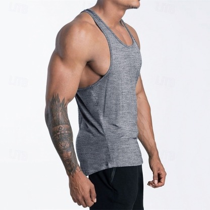 Men's Tank Top Vest Top Undershirt Sleeveless Shirt Sleeveless U Neck Summer Plain Fashion Designer Basic Vacation Street Going out Black Pink Navy Blue Top Tee for Men