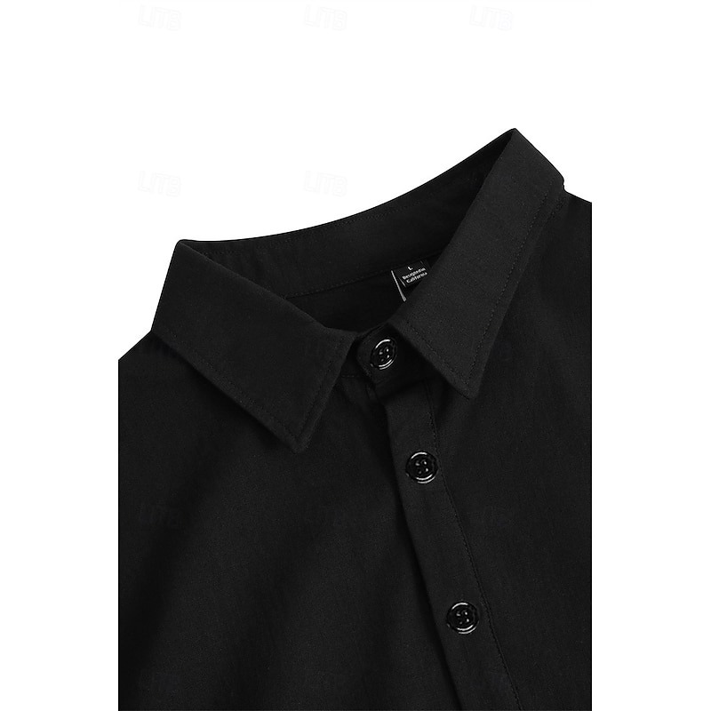 Men's Shirt Linen Shirt Summer Shirt Beach Wear Casual Shirt Button Up Shirt Plain Casual Daily Black White Pink Blue Long Sleeve Lapel Spring & Summer Clothing Apparel