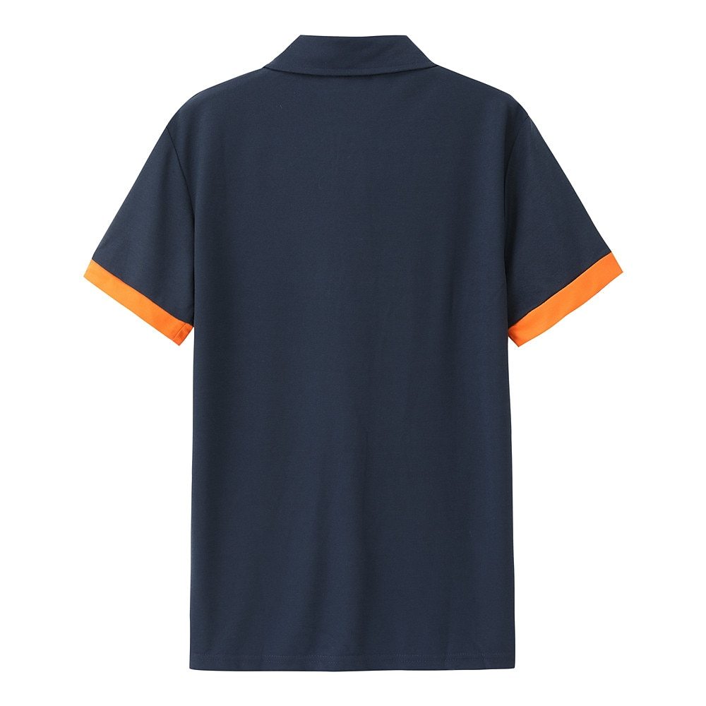 Men's Polo Shirt Golf Shirt Casual Holiday Lapel Classic Short Sleeve Fashion Basic Plain Button Summer Regular Fit Black Pink Wine Navy Blue Blue Orange Polo Shirt