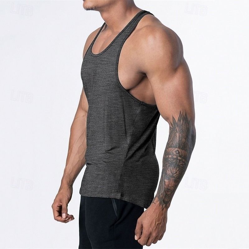 Men's Tank Top Vest Top Undershirt Sleeveless Shirt Sleeveless U Neck Summer Plain Fashion Designer Basic Vacation Street Going out Black Pink Navy Blue Top Tee for Men