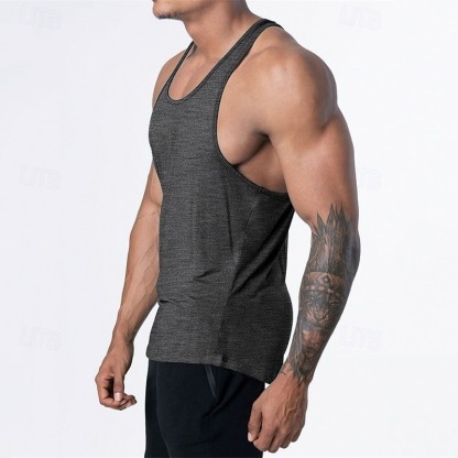 Men's Tank Top Vest Top Undershirt Sleeveless Shirt Sleeveless U Neck Summer Plain Fashion Designer Basic Vacation Street Going out Black Pink Navy Blue Top Tee for Men