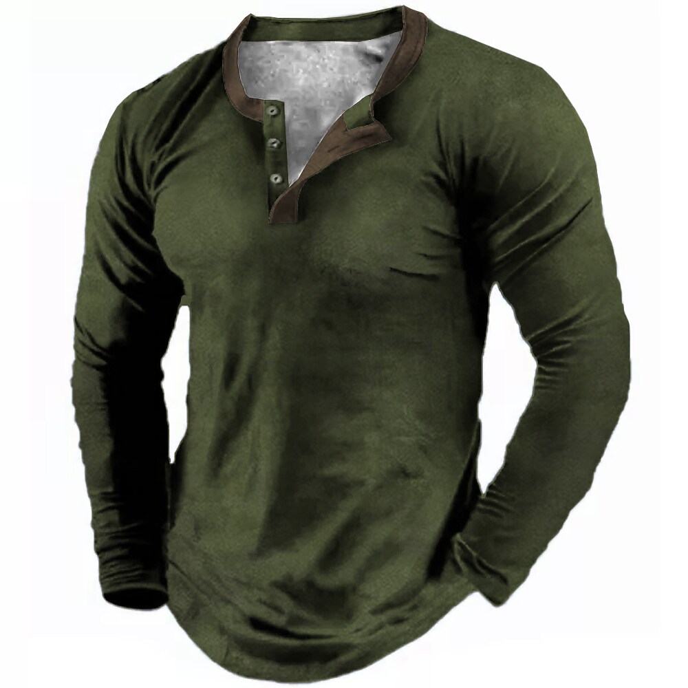 有货源 价格太高了Men's Plus Size Henley Shirt Big and Tall Graphic Henley Long Sleeve Spring &  Fall Basic Fashion Streetwear Comfortable Casual Sports Tops