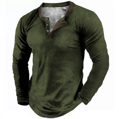 有货源 价格太高了Men's Plus Size Henley Shirt Big and Tall Graphic Henley Long Sleeve Spring &  Fall Basic Fashion Streetwear Comfortable Casual Sports Tops