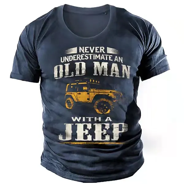 Men's 3D Print Graphic Car Letter  T-shirt