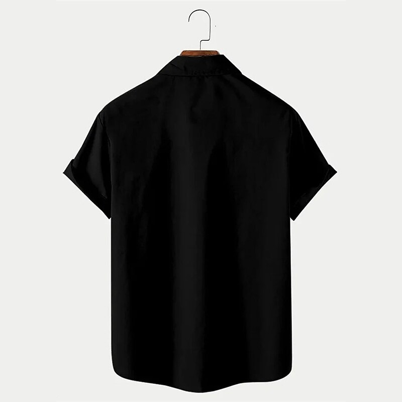 Men's Shirt Button Up Shirt Casual Shirt Summer Shirt Bowling Shirt Graphic Prints Musical Notes Turndown Black Pink Blue Green Street Daily Short Sleeve Print Clothing Apparel Fashion 1950s Casual
