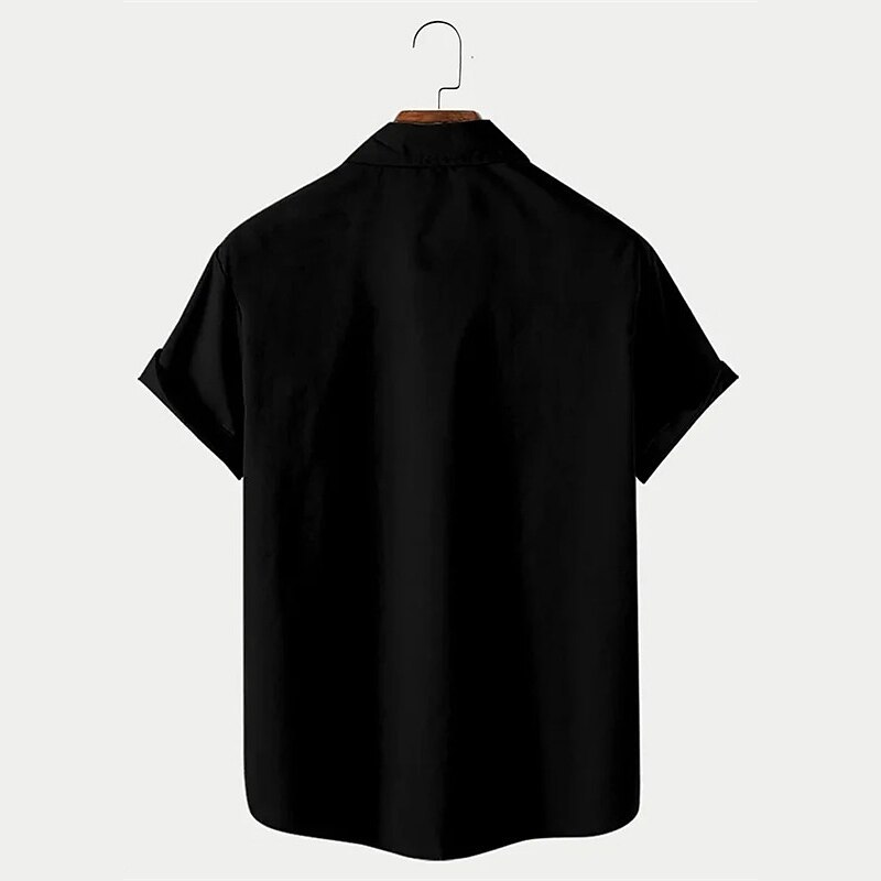 Men's Shirt Button Up Shirt Casual Shirt Summer Shirt Bowling Shirt Graphic Prints Musical Notes Turndown Black Pink Blue Green Street Daily Short Sleeve Print Clothing Apparel Fashion 1950s Casual