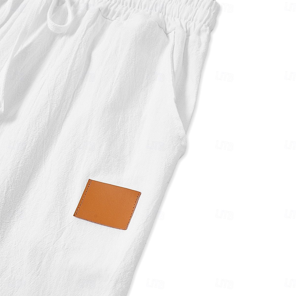 Men's Linen Pants Trousers Summer Pants Beach Pants Drawstring Elastic Waist Straight Leg Plain Comfort Breathable Full Length Outdoor Holiday Beach Vacation Fashion Black White